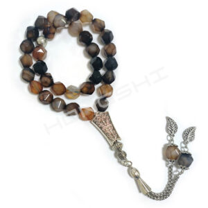 10mm Faceted Coffee Agate Prayer Beads, 33 Beads Premium Muslim Tasbih, Daily Religious Ornament