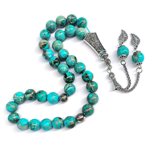 Natural Imperial Stone Muslim Tasbeeh 33  66  99 beads  8mm  10mm