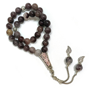 Muslim Tasbih Prayer Beads Agate Pansy10mm 33 Beads Islamic  Misbaha Rosary Pilgrimage Hajj Beads