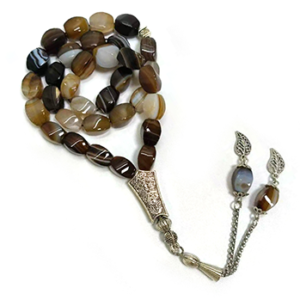Hongshi Muslim Tasbih Prayer Beads 10mm 33 Beads Tasbeeh Misbaha Kaaba Pattern Islamic Rosary Eid & Ramadan Gift