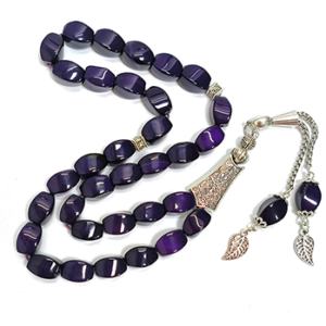 Muslim Tasbih Prayer Beads, Agate 8*12mm, Islamic Misbaha Rosary, Pilgrimage Hajj Beads