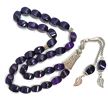 Muslim Tasbih Prayer Beads, Agate 8*12mm, Islamic Misbaha Rosary, Pilgrimage Hajj Beads