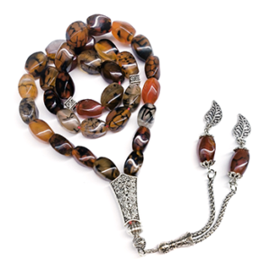 Muslim Tasbih Prayer Beads, Agate 8*12mm Islamic Prayer Bead Accessories