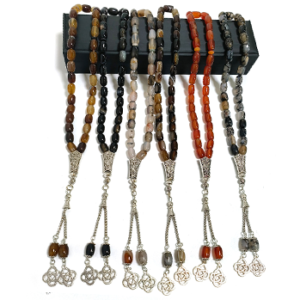 Muslim Tasbih Prayer Beads, 8mm Crystal Beads, 33 Beads, Islamic Misbaha Subha Bracelet for Worship & Pilgrimage