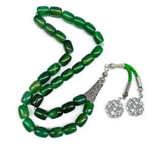 Muslim Tasbih Prayer Beads, Agate 10×14mm, Islamic Misbaha Rosary, Pilgrimage Hajj Beads