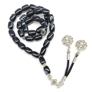 Muslim Tasbih Prayer Beads, Agate 10×14mm Hongshi Tasbih  Agate Tasbih