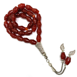 Agate Tasbih Agate 10×14mm, Islamic Misbaha Rosary, Pilgrimage Hajj Beads