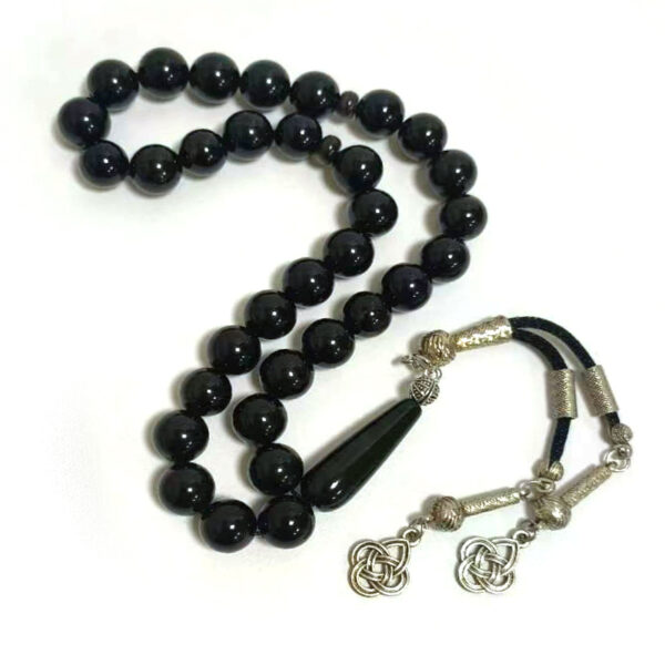 Islamic Prayer Beads, Black Onyx 10mm, 33 Beads, Muslim Tasbih Bracelet, Islamic Misbaha for Dhikr