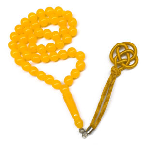 Hot Selling Yellow Resin Muslim Tasbih, 45 Prayer Beads Bracelet, OEM Wholesale & Custom Available