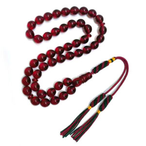 High Quality Red Resin Muslim Tasbih Prayer Beads, 47 Beads 10mm, Islamic Rosary Gift for Ramadan & Eid al-Fitr