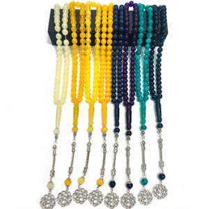 Islamic prayer beads, Arabic bracelet, Kaaba pattern, 10mm, 33 beads, stylish handmade Muslim Misbaha Tasbih