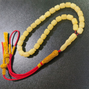 Natural Amber Islamic Prayer Tasbih, 10mm Crystal Beads, 33 Beads, Muslim Misbaha Subha Bracelet, Pilgrimage Hajj Beads