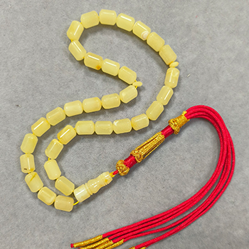 Muslim Prayer Tasbih Natural Baltic Amber from Russia 6×10mm Beads