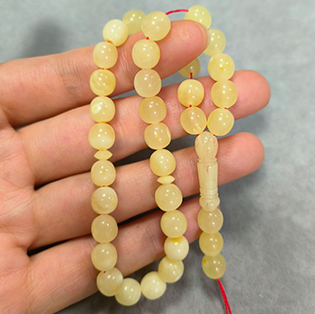 Muslim Prayer Tasbih Natural Baltic Amber from Russia 7×8mm Beads